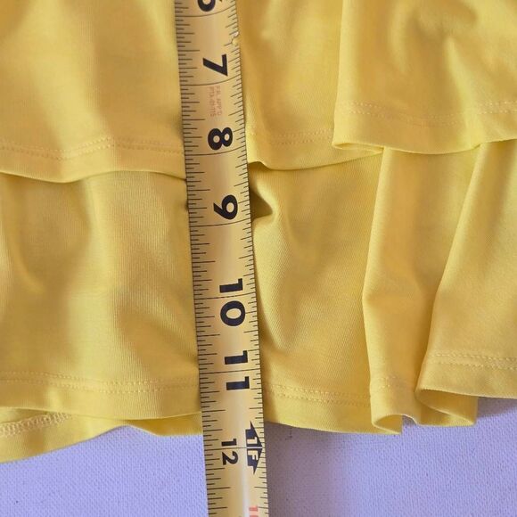 Lija Womens Yellow Ruffle Layered Tennis Pickleball Athletic Skort Size Medium - Picture 7 of 9